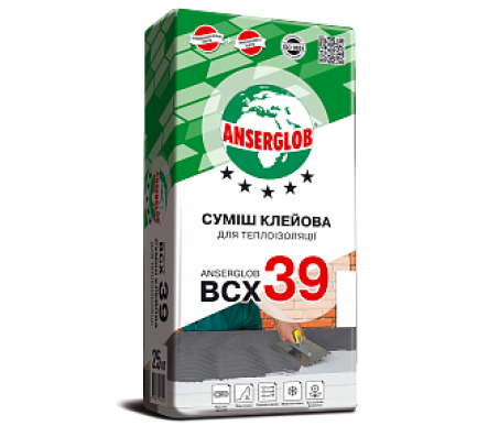 Суміш клейова  для теплоізоляції ANSERGLOB BCX 39 (25 кг)